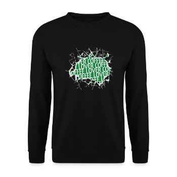 awesome addicted geek funny jokes cappuccino - Unisex Pullover - Schwarz - Vorne - Alina (178cm) & Michal (187cm)