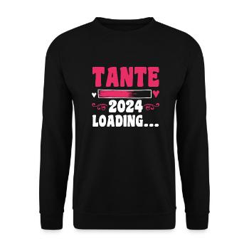 Werdende Tante 2024 - Unisex Pullover - Schwarz - Vorne - Alina (178cm) & Michal (187cm)