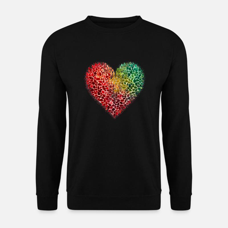 Herz Herbst Halloween Blätter - Unisex Pullover - Schwarz