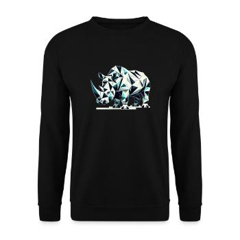 Nashorn // rhino - Unisex Pullover - Schwarz - Vorne - Alina (178cm) & Michal (187cm)