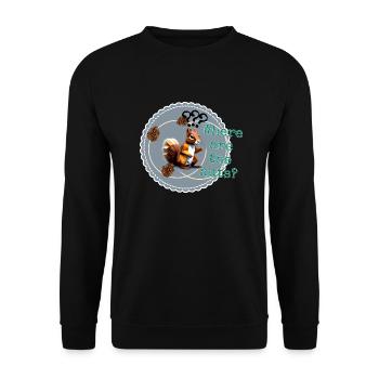 Where are the nuts? - Unisex Pullover - Schwarz - Vorne - Alina (178cm) & Michal (187cm)