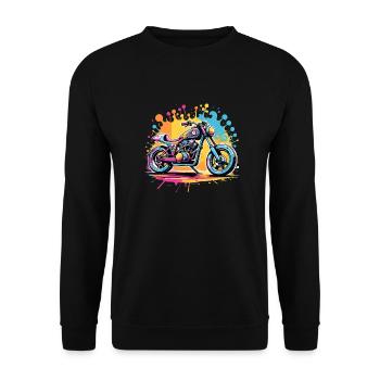 moto vintage style retro - graffiti - Sweat-shirt Unisexe - noir - Devant - Alina (178cm) & Michal (187cm)