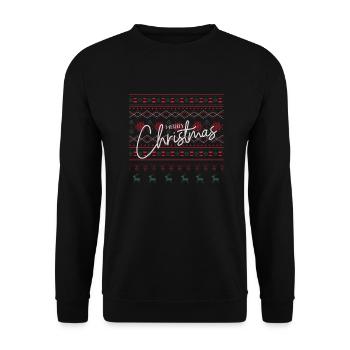 Laid de Noël Pull - Joyeux Noël - Sweat-shirt Unisexe - noir - Devant - Alina (178cm) & Michal (187cm)