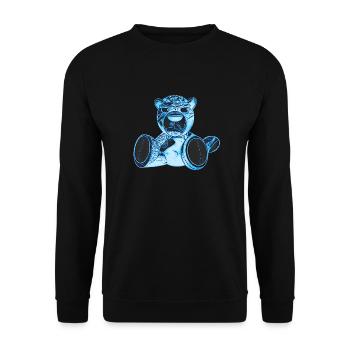 Creepy Teddy Blue - Unisex Pullover - Schwarz - Vorne - Alina (178cm) & Michal (187cm)