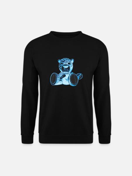 Creepy Teddy Blue - Unisex Pullover - Schwarz