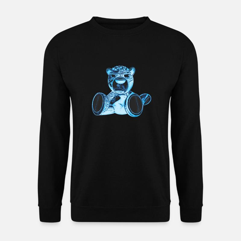 Creepy Teddy Blue - Unisex Pullover - Schwarz