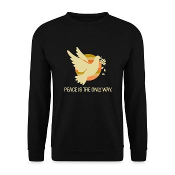 friedenstaube herbstfarben statement frieden - Unisex Pullover - Schwarz - Vorne - Alina (178cm) & Michal (187cm)