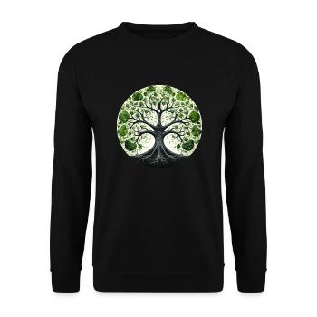 Tree of Life Spiritual Tree of Life Yggdrasil - Unisex Sweatshirt - black - Front - Alina (178cm) & Michal (187cm)