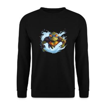 Homme-grenouille - Sweat-shirt Unisexe - noir - Devant - Alina (178cm) & Michal (187cm)