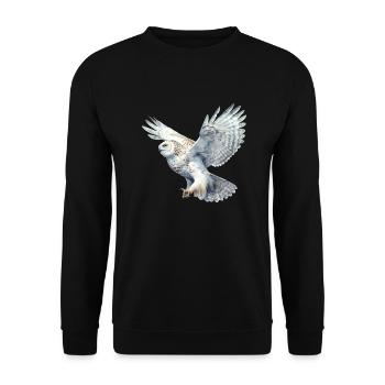 SnowyOwl 04 - Unisex Sweatshirt - black - Front - Alina (178cm) & Michal (187cm)