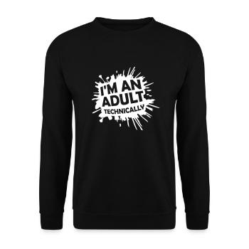 Je suis un adulte techniquement techniquement adulte blague - Sweat-shirt Unisexe - noir - Devant - Alina (178cm) & Michal (187cm)