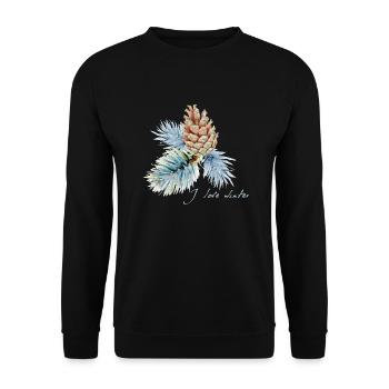I love winter - Unisex Sweatshirt - black - Front - Alina (178cm) & Michal (187cm)