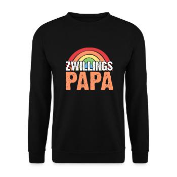 Vater Papa von Zwillingen Zwillingspapa - Unisex Pullover - Schwarz - Vorne - Alina (178cm) & Michal (187cm)