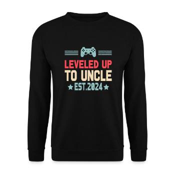 leveled up to uncle Est 2024 First Time Uncle - Sweat-shirt Unisexe - noir - Devant - Alina (178cm) & Michal (187cm)