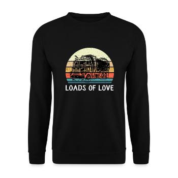 Müllwagen Liebe Müllabfuhr Kind Junge I Geschenk - Unisex Pullover - Schwarz - Vorne - Alina (178cm) & Michal (187cm)
