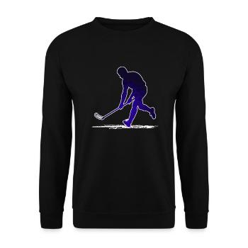Floorball Unihockey Floorballspieler - Unisex Pullover - Schwarz - Vorne - Alina (178cm) & Michal (187cm)