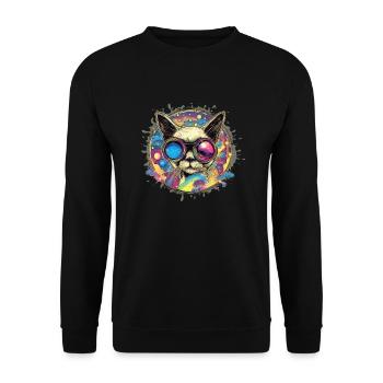 Siamese cat,cat,illustration,graffiti,colorful,glasses - Unisex Sweatshirt - black - Front - Alina (178cm) & Michal (187cm)