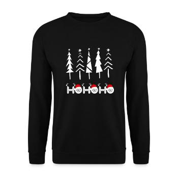 ho ho ho christmas tree - Unisex Sweatshirt - black - Front - Alina (178cm) & Michal (187cm)