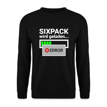 Bierbauch statt Sixpack für Computer Freaks Humor - Unisex Pullover - Schwarz - Vorne - Alina (178cm) & Michal (187cm)
