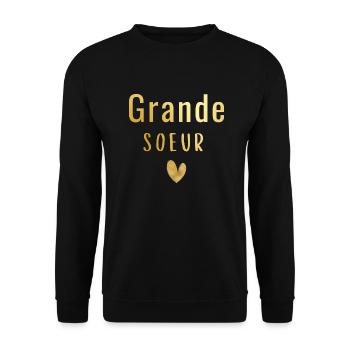 Grande sœur -annonce grossesse - Sweat-shirt Unisexe - noir - Devant - Alina (178cm) & Michal (187cm)
