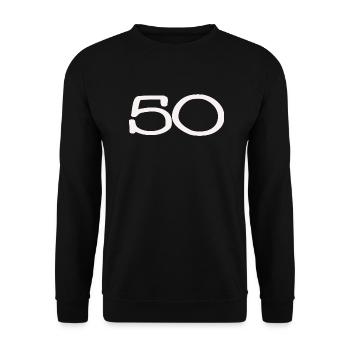 50. 50 YEARS. 50th ANNIVERSARY. 50TH ANNIVERSARY. - Unisex Sweatshirt - black - Front - Alina (178cm) & Michal (187cm)