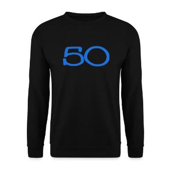 50. 50 YEARS. 50th ANNIVERSARY. 50TH ANNIVERSARY. - Unisex Sweatshirt - black - Front - Alina (178cm) & Michal (187cm)
