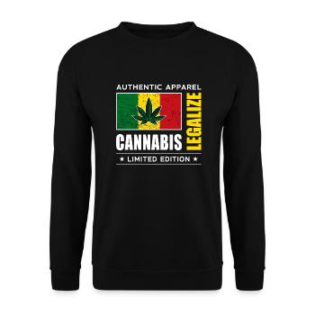 Cannabis - Unisex Sweatshirt - black - Front - Alina (178cm) & Michal (187cm)