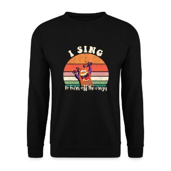 I sing to burn off the crazy retro sunset - Unisex Sweatshirt - black - Front - Alina (178cm) & Michal (187cm)