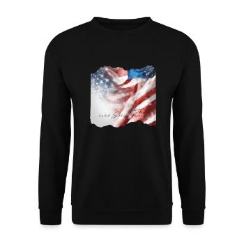 American - Sweat-shirt Unisexe - noir - Devant - Alina (178cm) & Michal (187cm)