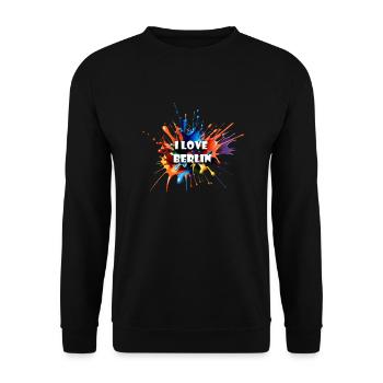 I LOVE BERLIN - Unisex Sweatshirt - black - Front - Alina (178cm) & Michal (187cm)