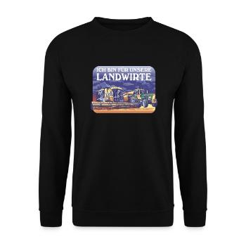 I AM FOR OUR FARMERS FARMERS' PROTEST FARMERS - Unisex Sweatshirt - black - Front - Alina (178cm) & Michal (187cm)