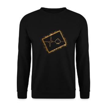 Cartes à jouer, Joueur de poker - Sweat-shirt Unisexe - noir - Devant - Alina (178cm) & Michal (187cm)