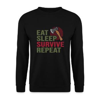 Bushcraft Survival Wild Outdoor Camp - Unisex Sweatshirt - black - Front - Alina (178cm) & Michal (187cm)