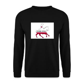 California State Flag Cowboy - Unisex Sweatshirt - black - Front - Alina (178cm) & Michal (187cm)