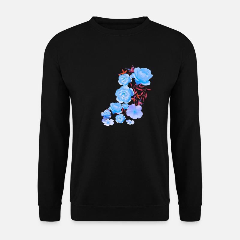 Blaue Rosen, Rosen, blaue Rose, Blumen - Unisex Pullover - Schwarz