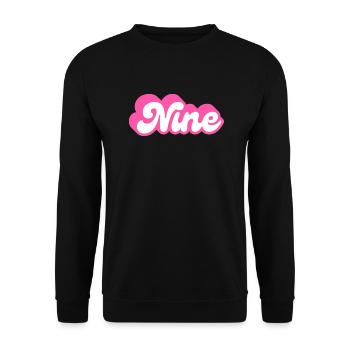 Nine Birthday - 9th Birthday Retro Pink - Unisex Sweatshirt - black - Front - Alina (178cm) & Michal (187cm)