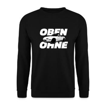 OBEN OHNE CABRIO - Unisex Pullover - Schwarz - Vorne - Alina (178cm) & Michal (187cm)