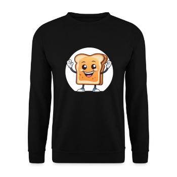 Glücklicher Toast - Unisex Pullover - Schwarz - Vorne - Alina (178cm) & Michal (187cm)