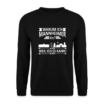 Mannheim Monnem Mannheimat - Unisex Sweatshirt - black - Front - Alina (178cm) & Michal (187cm)