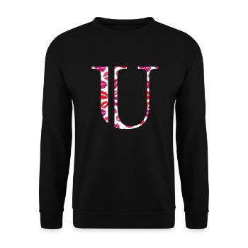 Lettre u bisous - Sweat-shirt Unisexe - noir - Devant - Alina (178cm) & Michal (187cm)