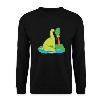 Long Necked Dinosaur - Unisex Sweatshirt - black - Front - Alina (178cm) & Michal (187cm)
