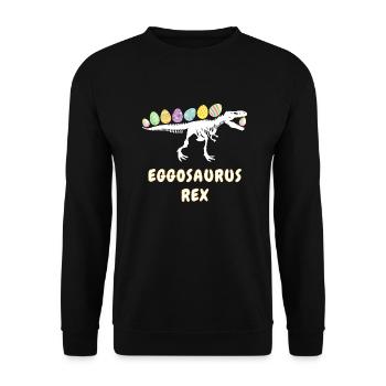 Eggosaurus Rex Funny Easter Dino for Kids - Unisex Sweatshirt - black - Front - Alina (178cm) & Michal (187cm)