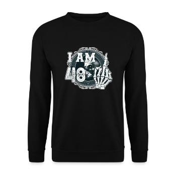 I'm 48 plus 1 middle finger Skull funny 49th - Unisex Sweatshirt - black - Front - Alina (178cm) & Michal (187cm)