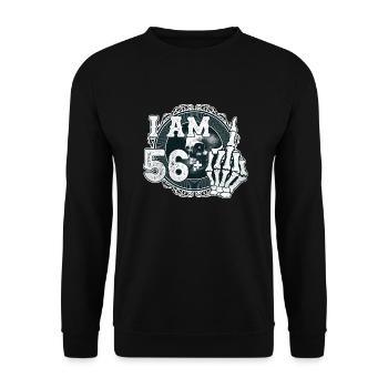 I'm 56 plus 1 middle finger Skull funny 57th - Unisex Sweatshirt - black - Front - Alina (178cm) & Michal (187cm)