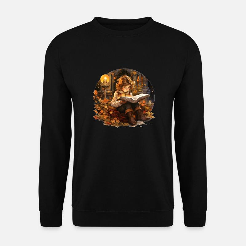 lesendes Kind - Unisex Pullover - Schwarz