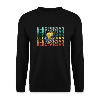 Électricien Électricien Technicien d’éclairage Lampe - Sweat-shirt Unisexe - noir - Devant - Alina (178cm) & Michal (187cm)