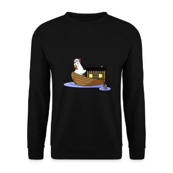 Sailor Chicken Sailor Maritime Boat Ahoy Enfant - Sweat-shirt Unisexe - noir - Devant - Alina (178cm) & Michal (187cm)