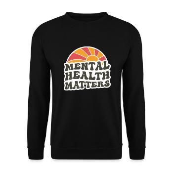 Mental Health Awareness Vintage Sunset Mental - Unisex Sweatshirt - black - Front - Alina (178cm) & Michal (187cm)
