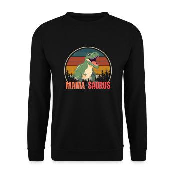 Mama saurus - Unisex Sweatshirt - black - Front - Alina (178cm) & Michal (187cm)