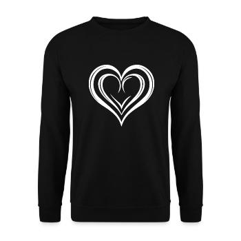 Herz, Liebe, Valentinstag, Symbol - Unisex Pullover - Schwarz - Vorne - Alina (178cm) & Michal (187cm)